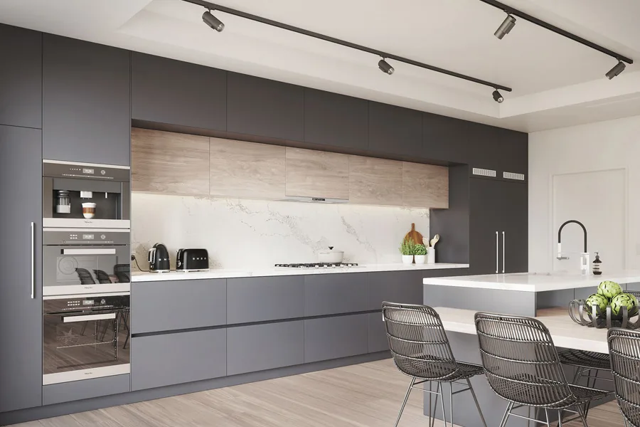 Straight Line Kitchen designed by Creations Woodkraft